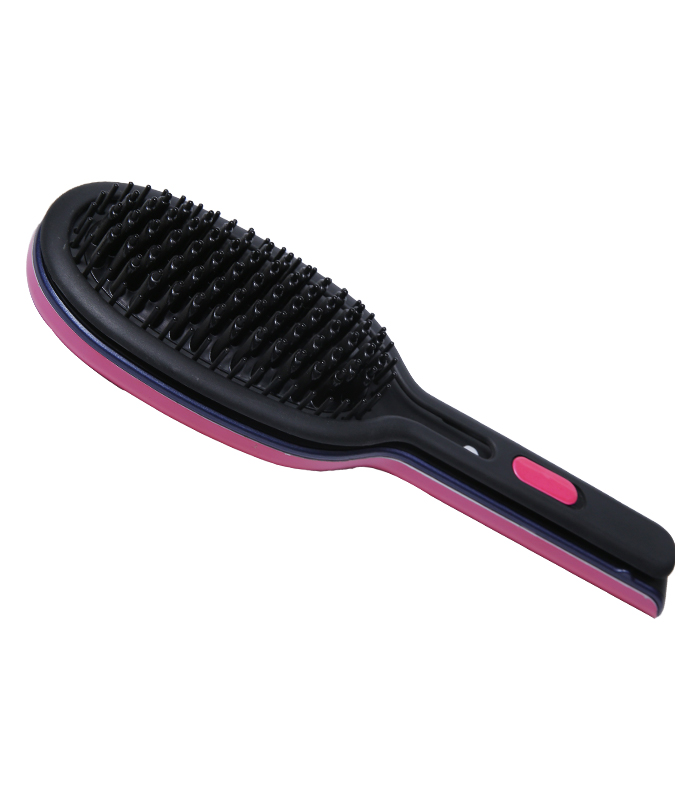 Brosse à lisser les cheveux en céramique, peigne chaud avec marque privée ZR-1001, brosse à bigoudi